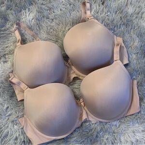 Torrid Curve Set of 2 Push Up T-Shirt Cream Bras